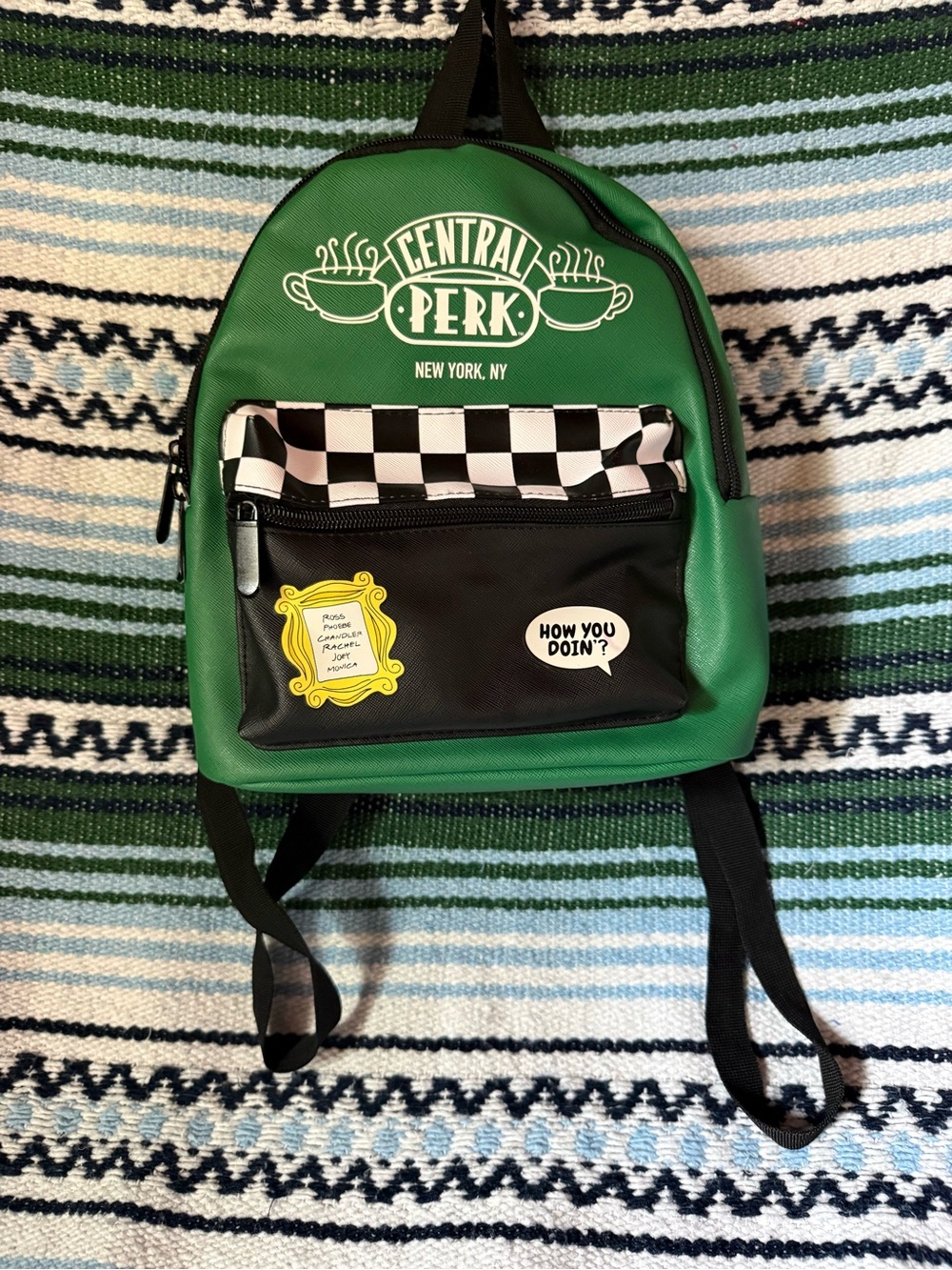 FRIENDS Green Central Perk Mini Backpack with Checker Pocket ANY OFFERS